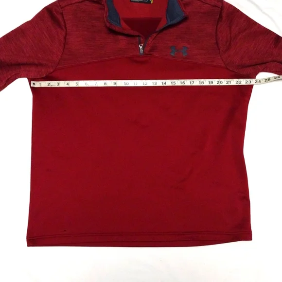 Men's Under Armour Large 1/4 Quarter Zipper Pullover Burgundy - Picture 4 of 6
